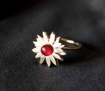 Anello Inti Wayta - Dorato con Corniola