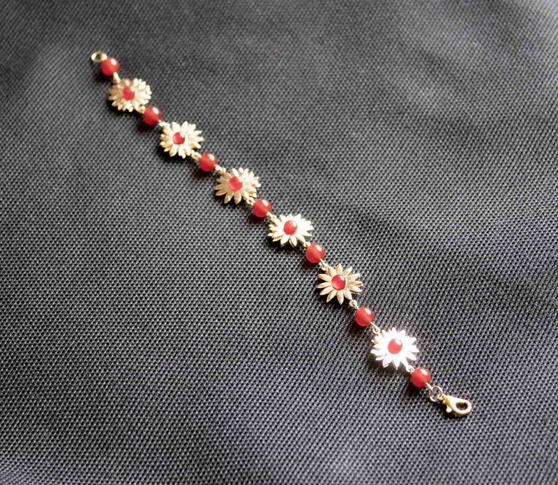 Bracciale Semirigido Inti Wayta - Dorato con Corniole