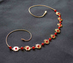 Collana Semirigida Inti Wayta - Dorata con Corniola