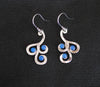 Orecchini Kyma (Onde) - Argentato con Agate Blu