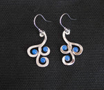 Orecchini Kyma (Onde) - Argentato con Agate Blu