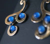 Orecchini Kyma (Onde) - Argentato con Agate Blu
