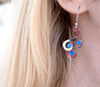 Orecchini Kyma (Onde) - Argentato con Agate Blu