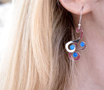 Orecchini Kyma (Onde) - Argentato con Agate Blu